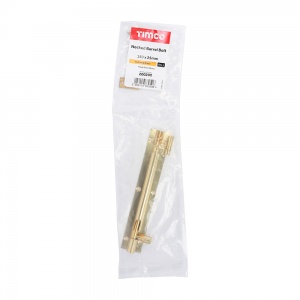 150 x 25mm Necked Barrel Bolt - Polished Brass Qty Bag 1