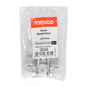 107mm Door Restrictor - Polished Chrome Qty Bag 1