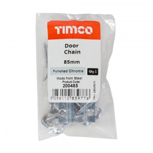 85mm Door Chain - Polished Chrome Qty Bag 1