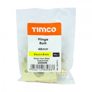 48mm Hinge Bolt - Electro Brass Qty Bag 1