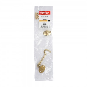 100mm Cabin Hook - Polished Brass Qty Bag 1