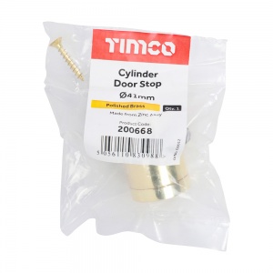 41mm Cylinder Door Stop - Polished Brass Qty Bag 1