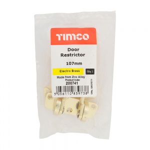 107mm Door Restrictor - Electro Brass Qty Bag 1