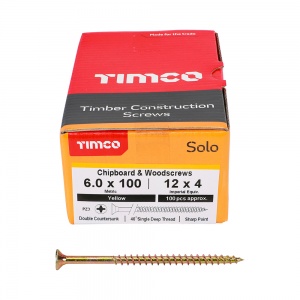 6.0 x 100 Solo Woodscrew PZ3 CSK ZYP 100 PCS