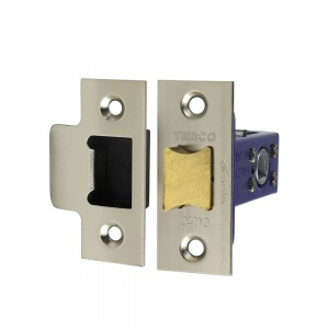 64mm Architectural Tubular Latch - Electro Brass & Satin Nickel Qty Plain Bag 1