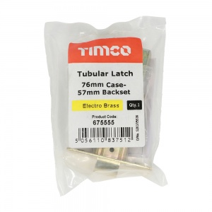 76mm Tubular Latch - Electro Brass Qty Plain Bag 1