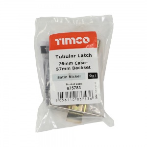 76mm Tubular Latch - Satin Nickel Qty Plain Bag 1