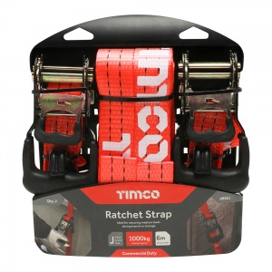 6m x 35mm J Hook Ratchet Straps COM 2 PCS