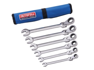 Faithfull 6 Piece Ratchet Combination Spanner Set