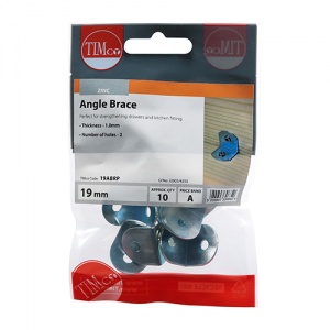 19 x 19 x 19 Angled Braces - Zinc Qty Box 1000