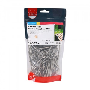 100 x 4.50 Annular Ringshank Nail - A2 SS 10 KG