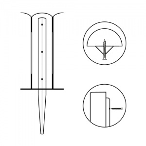 450 x 23 x 23 Border Roll Pin - Galv 1 EA