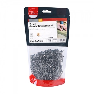 25 x 2.00 Annular Ringshank Nail -Bright 1 KG