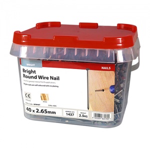 40 x 2.65 Round Wire Nail - Bright 2.5 KG