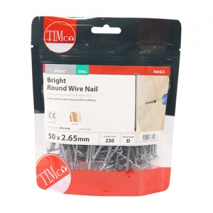 50 x 2.65 Round Wire Nail - Bright 0.5 KG