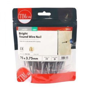 75 x 3.75 Round Wire Nail - Bright 0.5 KG