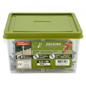 4.5 x 50 C2 Deck-Fix TX20 CSK GRN TUB 250 PCS