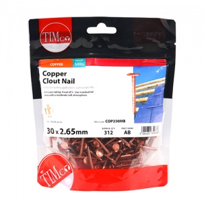 30 x 2.65 Clout Nail - Copper 0.5 KG