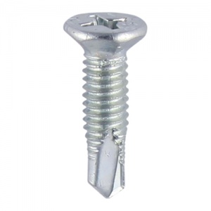 M4 x 16 S/Drill PVC Screw F/CSK - BZP 1000 PCS