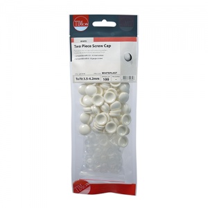 To fit 3.5 to 4.2 Screw Two Piece Screw Cap - White 100 PCS