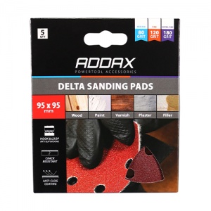 95 x 95mm (80/120/180) Delta Sanding Pads Mixed Set 5 PCS