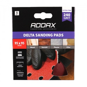 95 x 95mm Delta Sanding Pads P240 5 PCS