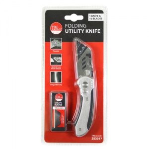 60 x 19 x 0.6 Folding Utility Knife & Blades Qty Blister Pack 1