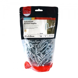 40 x 4.00 Barbed Staples - Galvanised 1 KG