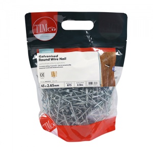 65 x 2.65 Round Wire Nail - Galvanised 2.5 KG