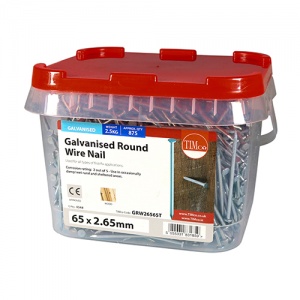 65 x 2.65 Round Wire Nail - Galvanised 2.5 KG