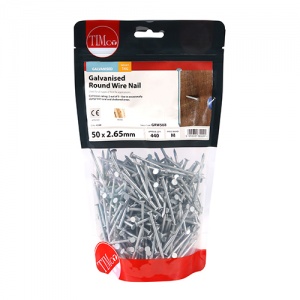 50 x 2.65 Round Wire Nail - Galvanised 1 KG