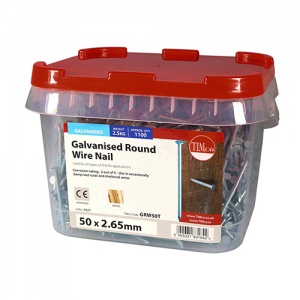 50 x 2.65 Round Wire Nail - Galvanised 2.5 KG