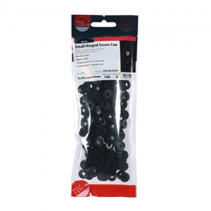 To fit 5.0 to 6.0 Screw Large Hinged Screw Cap - Black 50 PCS