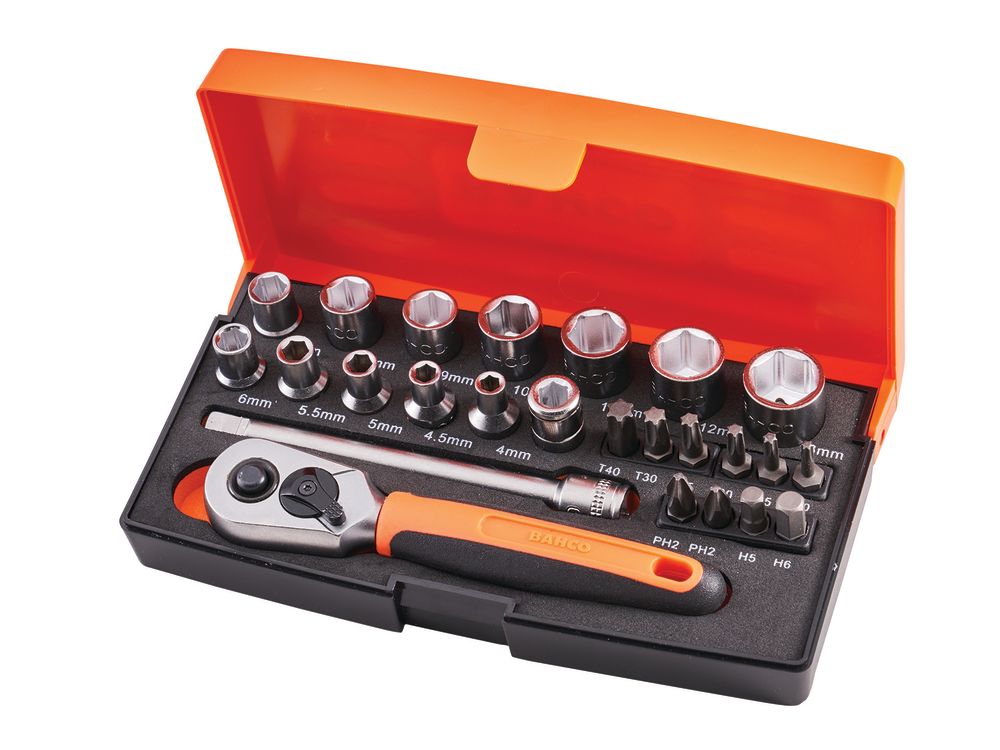 Bahco 1/4in Drive Socket Set (25 Piece)