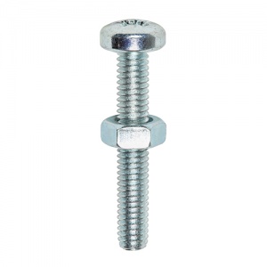 M4 x 20 Machine Screw & Nut PAN - BZP 32 PCS