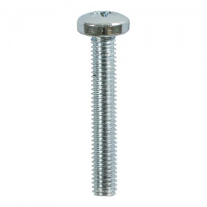 M4 x 12 Machine Screw PZ2 PAN Zinc 100 PCS