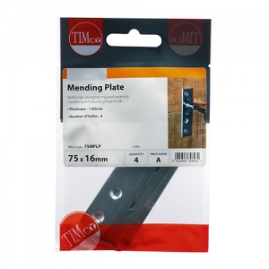 100 x 16 Mending Plates - Zinc Qty Box 50