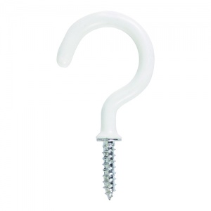 25mm Cup Hooks - Round - White Qty TIMpac 6