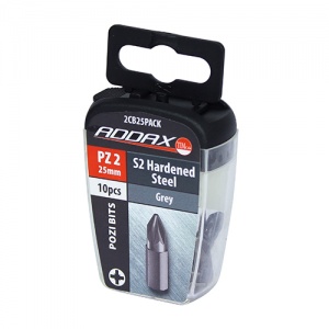 No.2 x 25 Pozi Driver Bit - S2 Grey 100 PCS