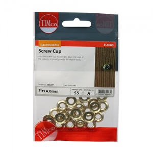 To fit 10 Gauge Screws Surface Screw Cup - E/Brass 50 PCS