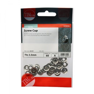 To fit 6 Gauge Screws Surface Screw Cups - Nickel 60 PCS