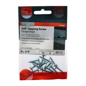 8 x 1 Self-Tapping Screws - PZ - Flange - Zinc 1000 Box