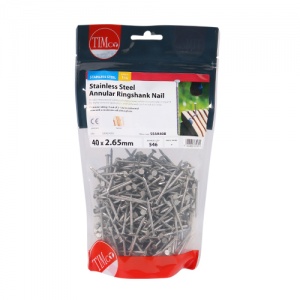 40 x 2.65 Annular Ringshank Nail - A2 SS 1 KG