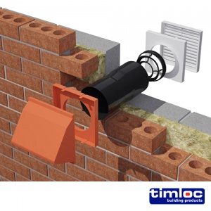 127 x 350 Timloc AeroCore Through-Wall Vent High Rise and Baffle - Terracotta Qty Bag 1