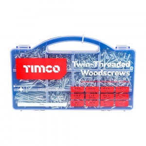 1140pcs Twin Woodscrew Mixed Tray Zinc 1 EA