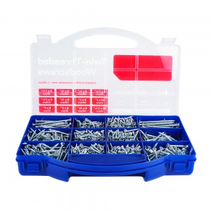 1140pcs Twin Woodscrew Mixed Tray Zinc 1 EA